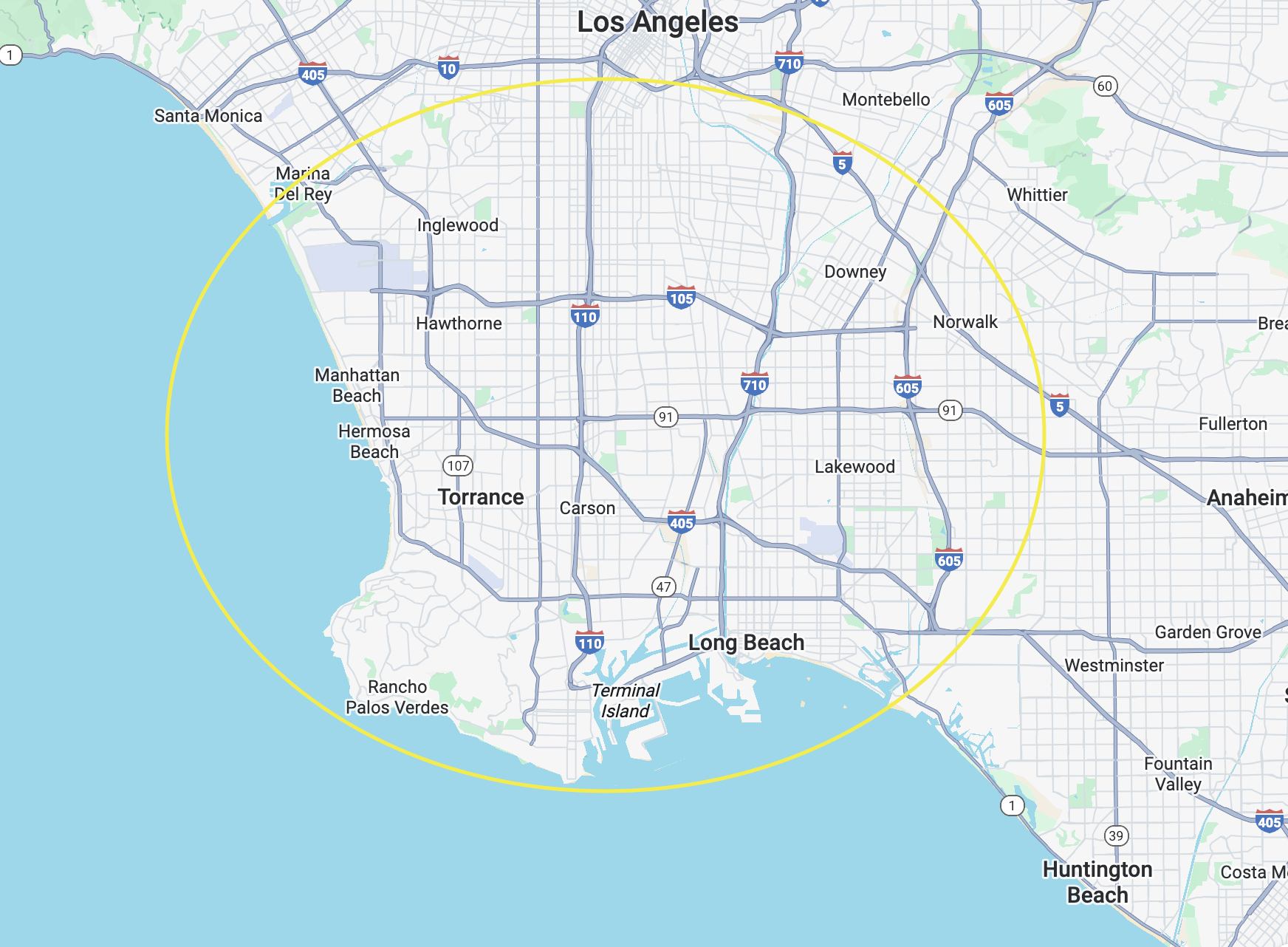 Active Access Service Area Map